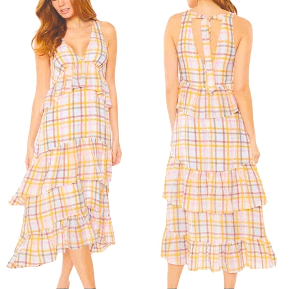 NWOT Cinq à Sept Astor Tiered Midi-Dress, Sz. 6